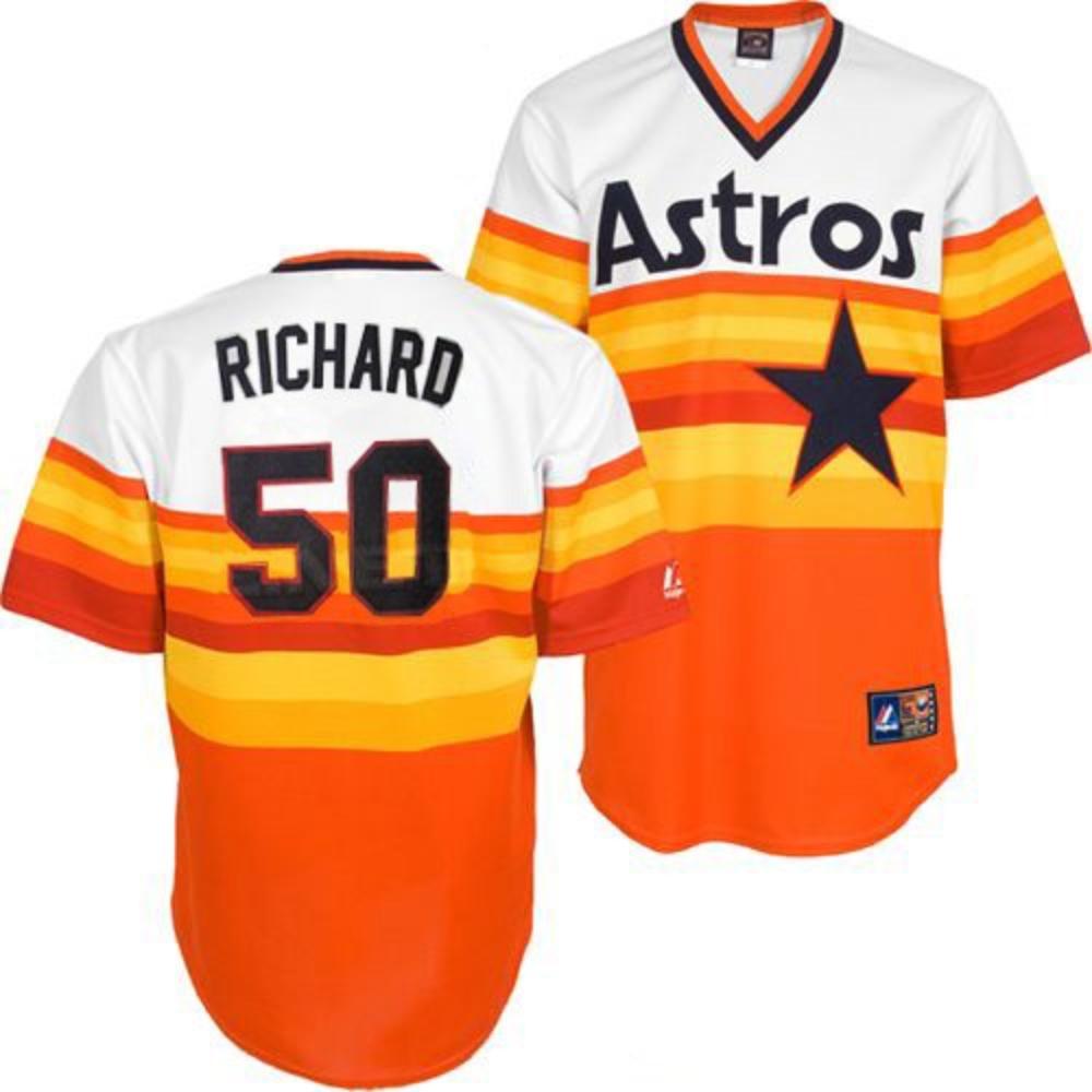 Houston Astros JR Richard Orange Throwback Pullover Jersey