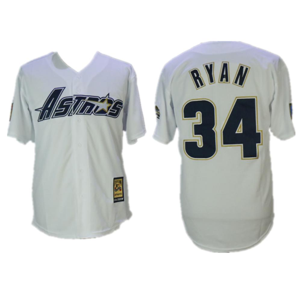 Houston Astros Nolan Ryan White 1981 Throwback Jersey