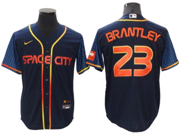 Houston Astros #23 Michael Brantley Navy 2022 City Connect Cool Base Jersey