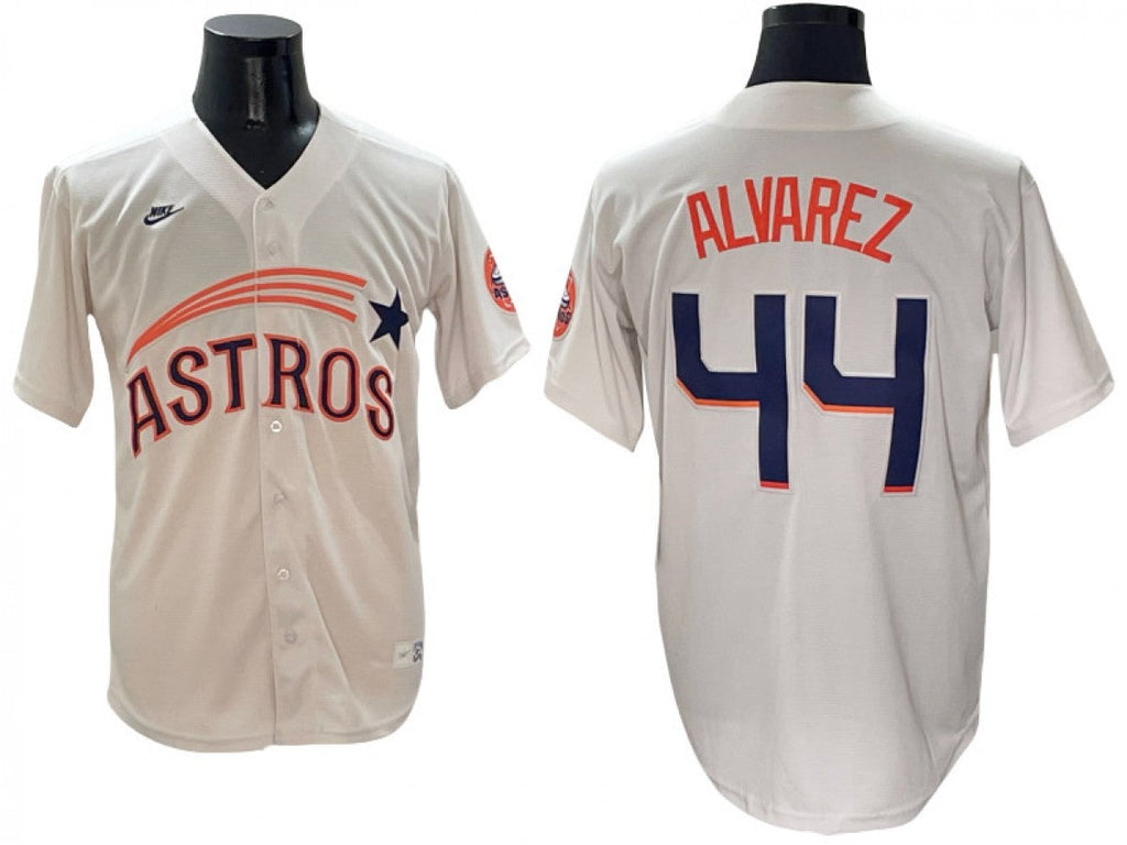 Houston Astros #44 Yordan Álvarez Cream Throwback Cooperstown Collection Limited Jersey