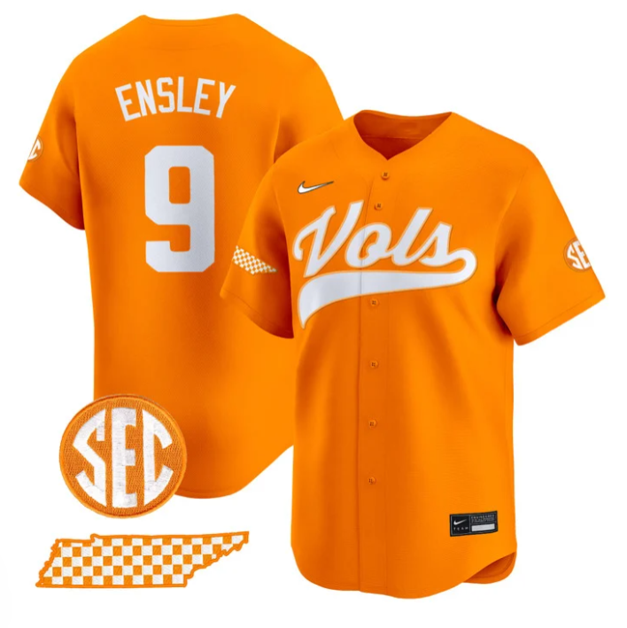 Hunter Ensley Jersey #9 Tennessee Vols 2025 Premier Limited Stitched Orange