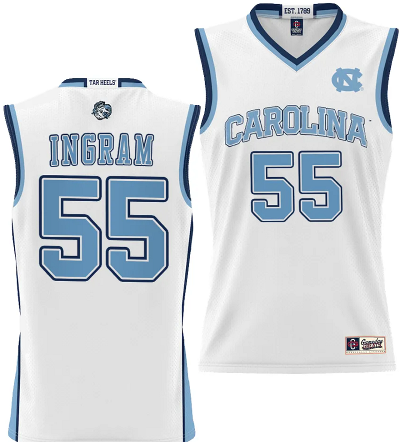 Ingram Blue Jersey #55 UNC Tar Heels College NIL Basketball Lightweight