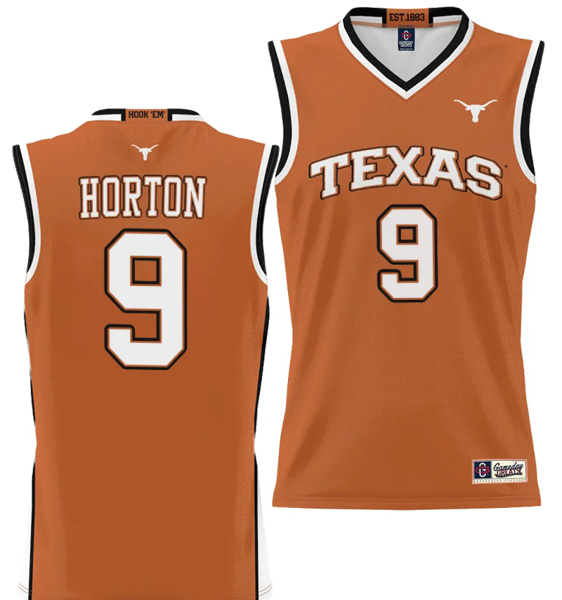 Ithiel Horton Jersey #9 Texas Longhorns NIL College Basketball Lightweight Orange