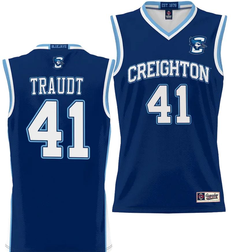 Isaac Traudt Jersey #41 Creighton Bluejays College NIL Basketball Lightweight