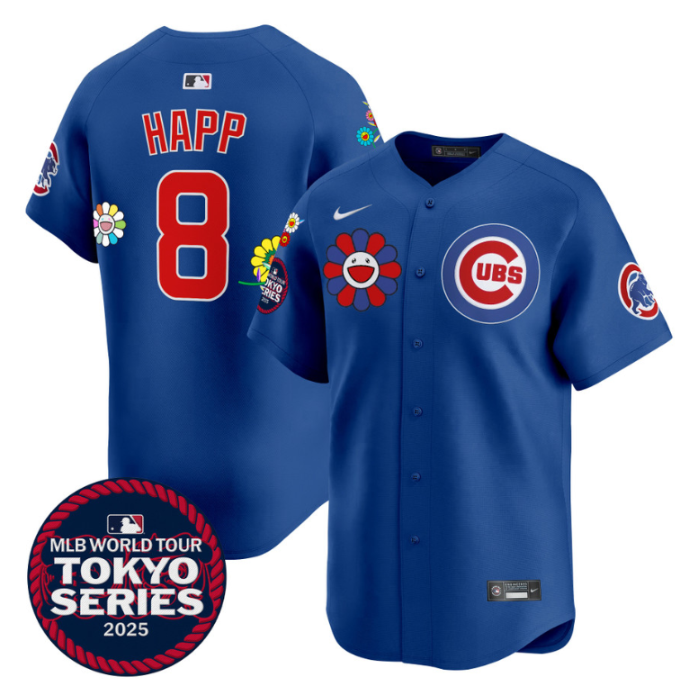 Ian Happ Jersey #8 Chicago Cubs Wrigley Field Style Vapor Premier Limited All Stitched Pinstripe