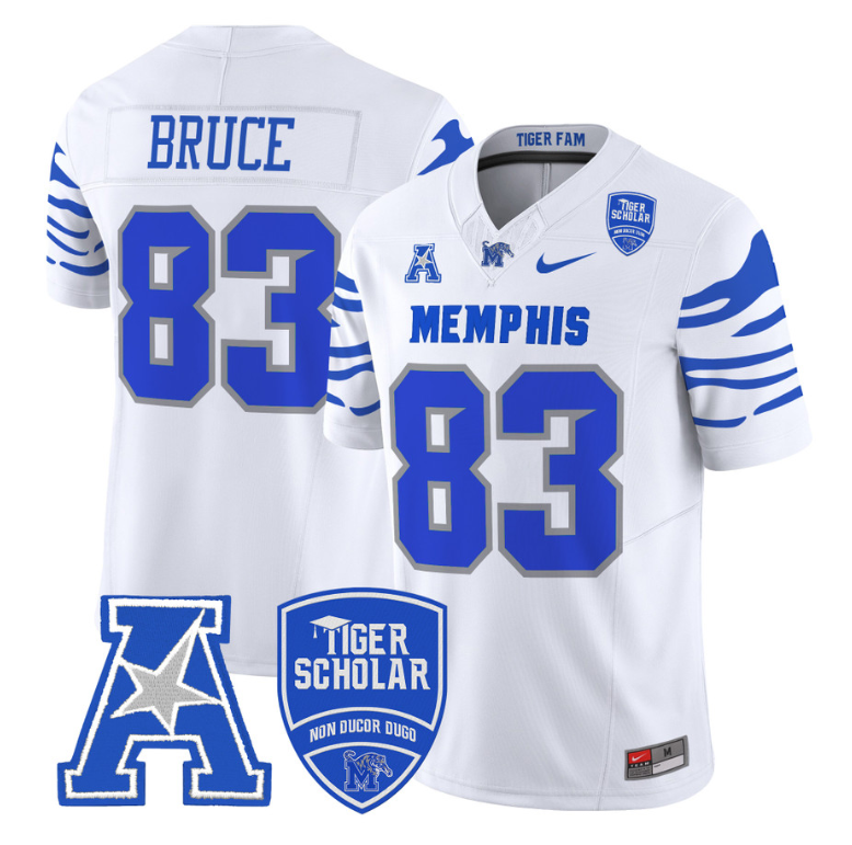 Isaac Bruce Jersey #83 Memphis Tigers 2024 Vapor Limited Stitched White