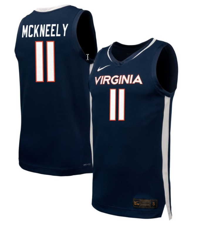 Isaac McKneely Jersey #11 Virginia Cavaliers NIL Basketball Navy