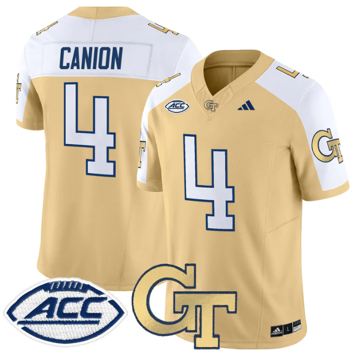 Isiah Canion Jersey #4 Georgia Tech Yellow Jackets 2025 Stitched