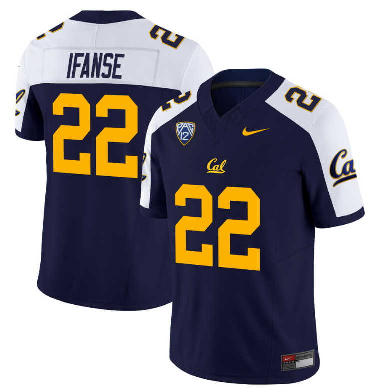 Isaiah Ifanse Jersey #22 California Golden Bears Stitched Navy Alternate