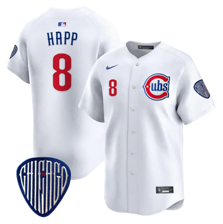 Ian Happ Jersey #8 Chicago Cubs Blue Alternate Vapor Premier Limited Stitched White