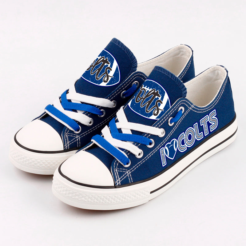 Indianapolis Colts Low Top Canvas Sport Sneakers Shoes For Men Women Fans