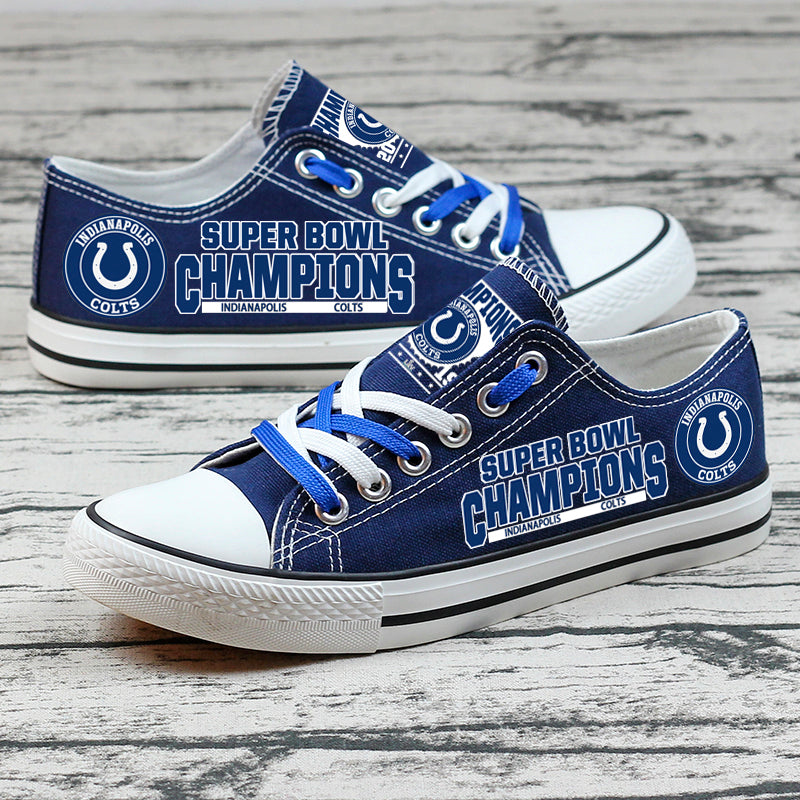 Indianapolis Colts Low Top Canvas Sport Sneakers Shoes For Men Women Fans