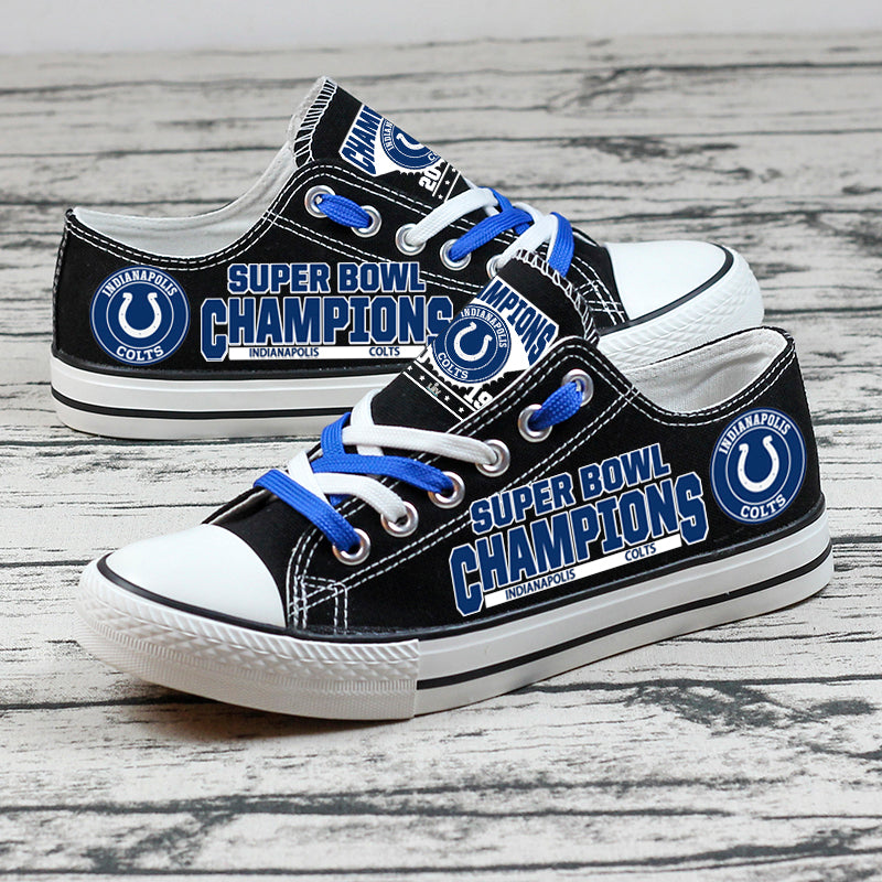 Indianapolis Colts Low Top Canvas Sport Sneakers Shoes For Men Women Fans