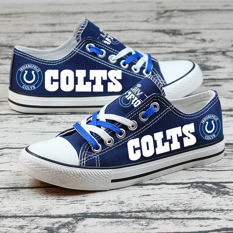 Indianapolis Colts Low Top Canvas Sport Sneakers Shoes For Men Women Fans