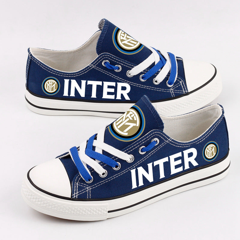 Inter Milan Low Top Canvas Sport Sneakers Shoes For Men Women Fans