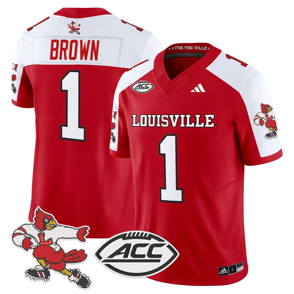Isaac Brown Jersey #1 Louisville Cardinals 1980s Throwback Stitched Red Alter