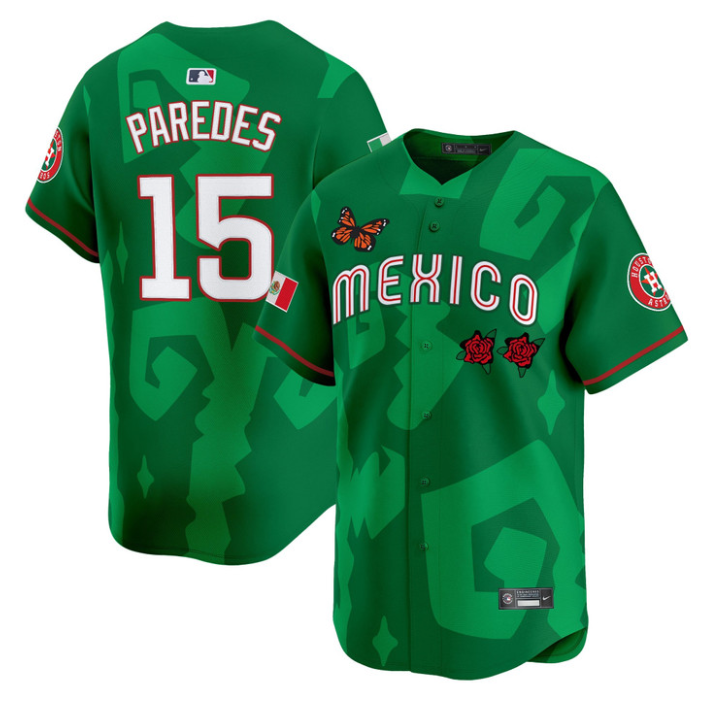 Isaac Paredes Jersey #15 Mexican Heritage 2025 Sentrock Vapor Limited Stitched Green