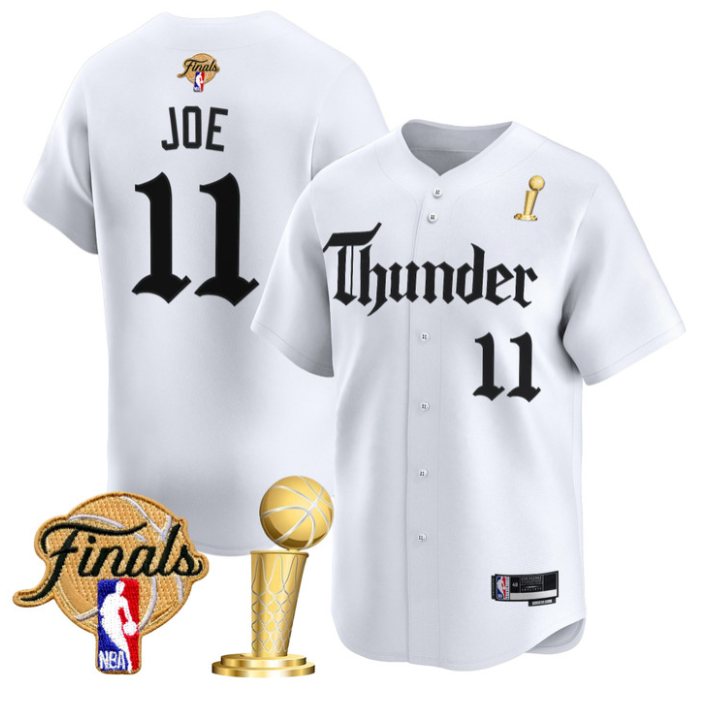 Isaiah Joe Jersey #11 Oklahoma City Thunder Gothic Storm 2025 Champions White