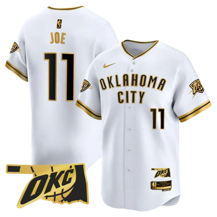 Isaiah Joe Jersey #11 Oklahoma City Thunder Vapor Baseball Stitched White Gold