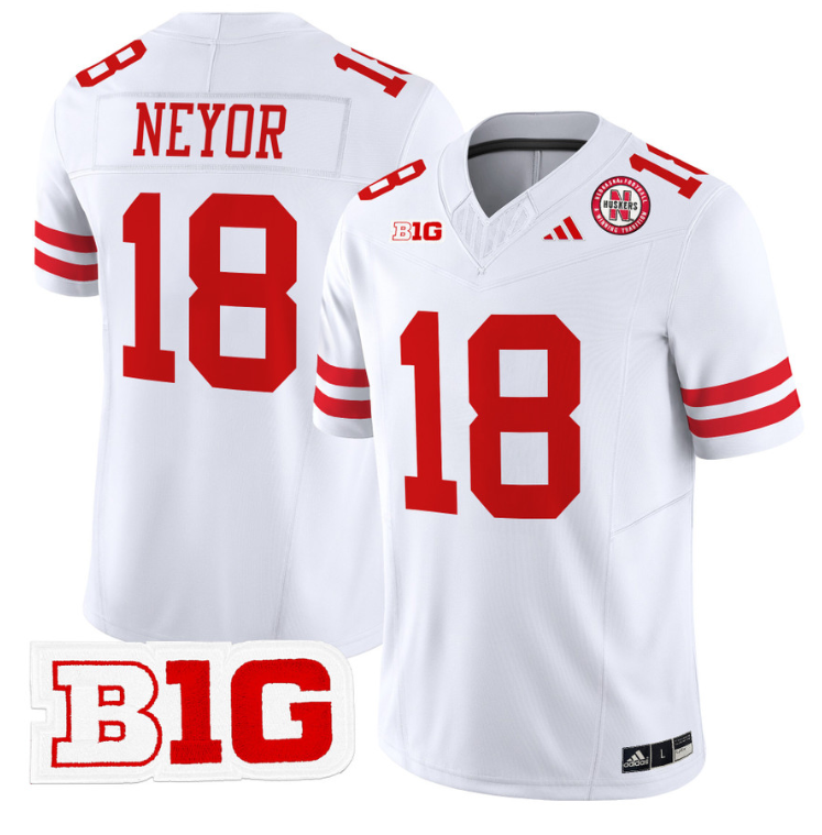 Isaiah Neyor Jersey #18 Nebraska Cornhuskers Vapor Limited Football Whtie