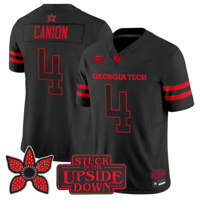 Isiah Canion Jersey #4 Georgia Tech Yellow Jackets Stranger Things Stitched