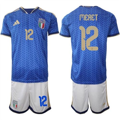 Italy #12 MERET Jerseys National Team x World Cup 2026 Home Blue On Field Soccer