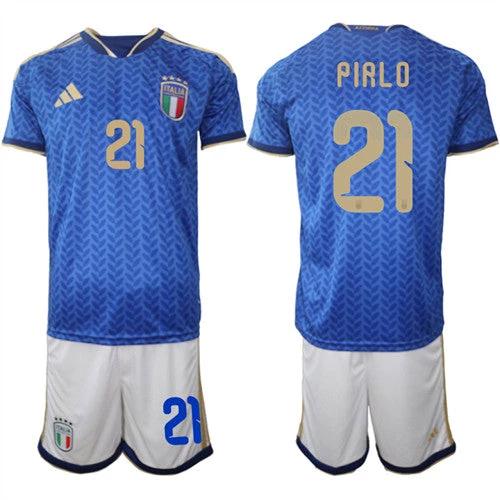 Italy #21 PIRLO Jerseys National Team x World Cup 2026 Home Blue On Field Soccer
