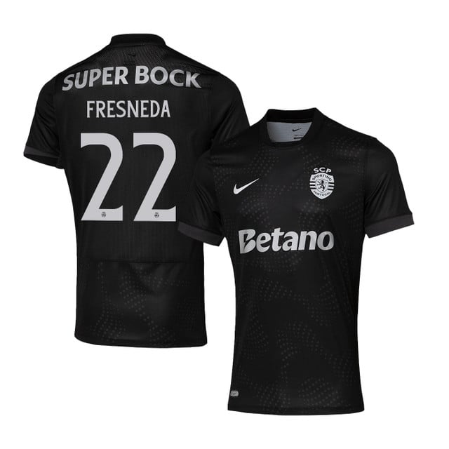Iván Fresneda 22 Sporting CP 2025-26 Away Match Jersey – Black