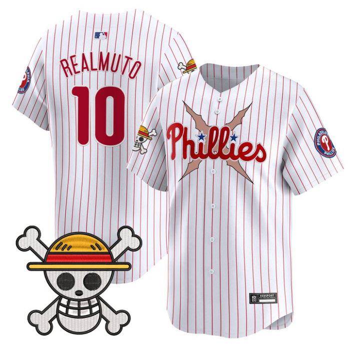 J.T.Realmuto Jersey #10 Philadelphia Phillies One Piece 2025 Stitched Stripes