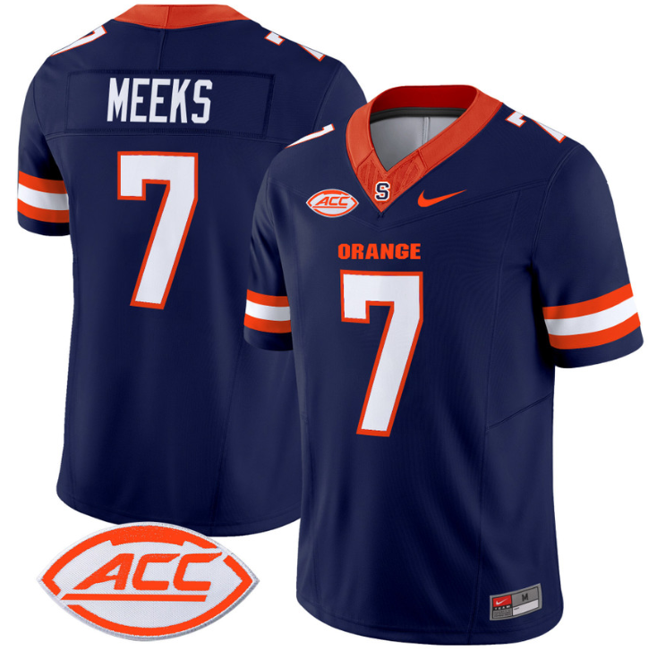 Jackson Meeks Jersey #7 Syracuse Orange Vapor Limited College Football Navy