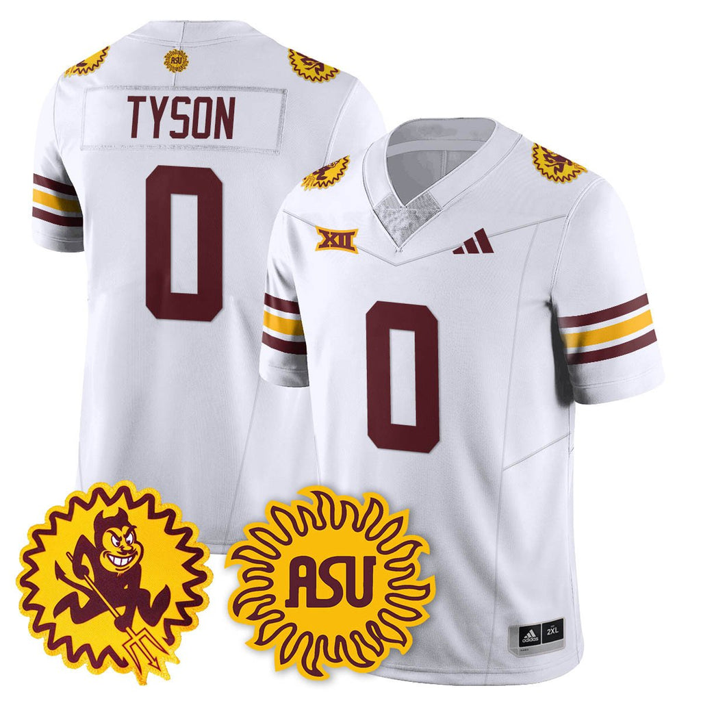 Jordyn Tyson Jersey #0 Arizona State Sun Devils 1975 Throwback Stitched White