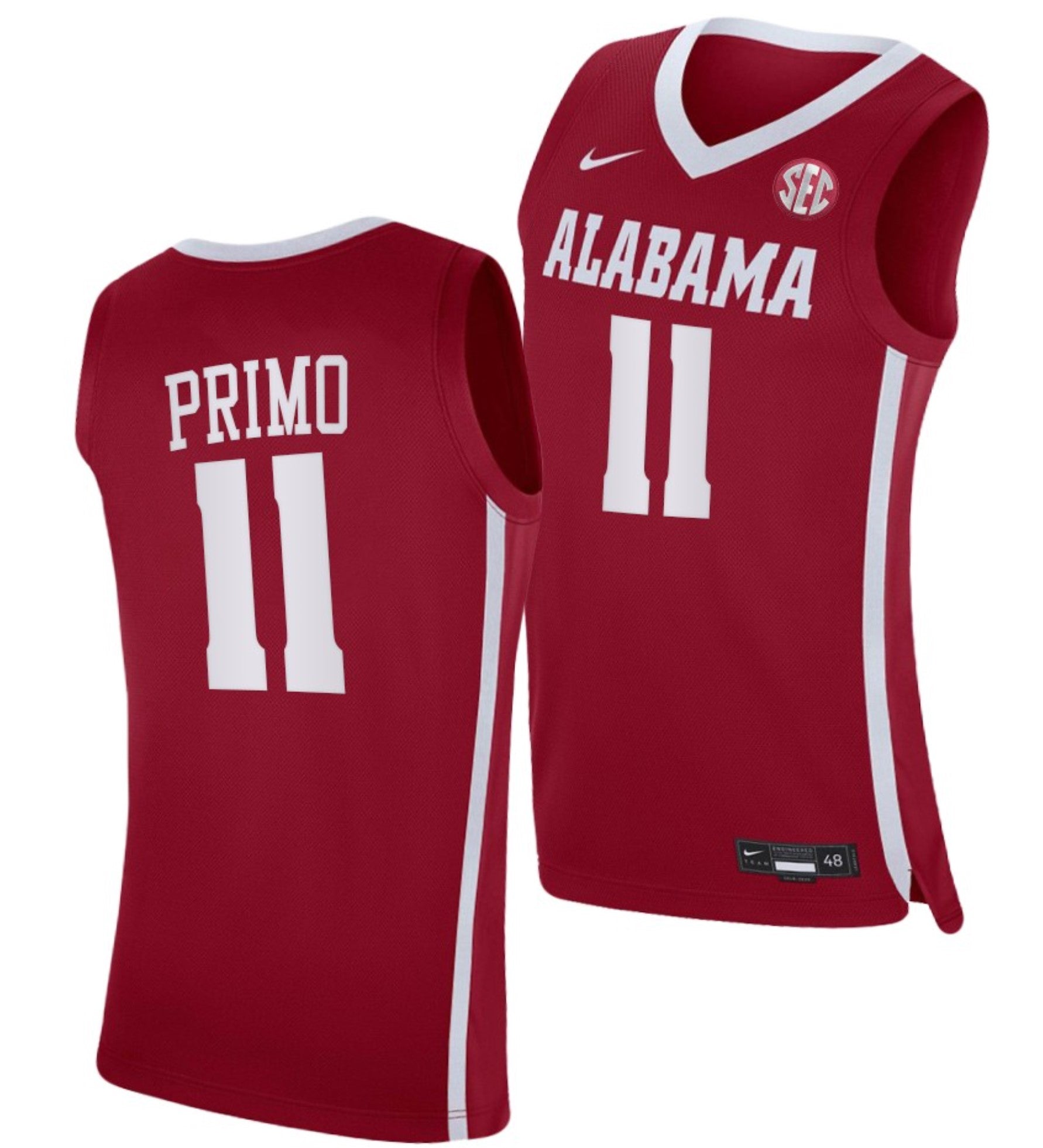 Joshua Primo Jersey Alabama Crimson Tide College Basketball Crimson #11