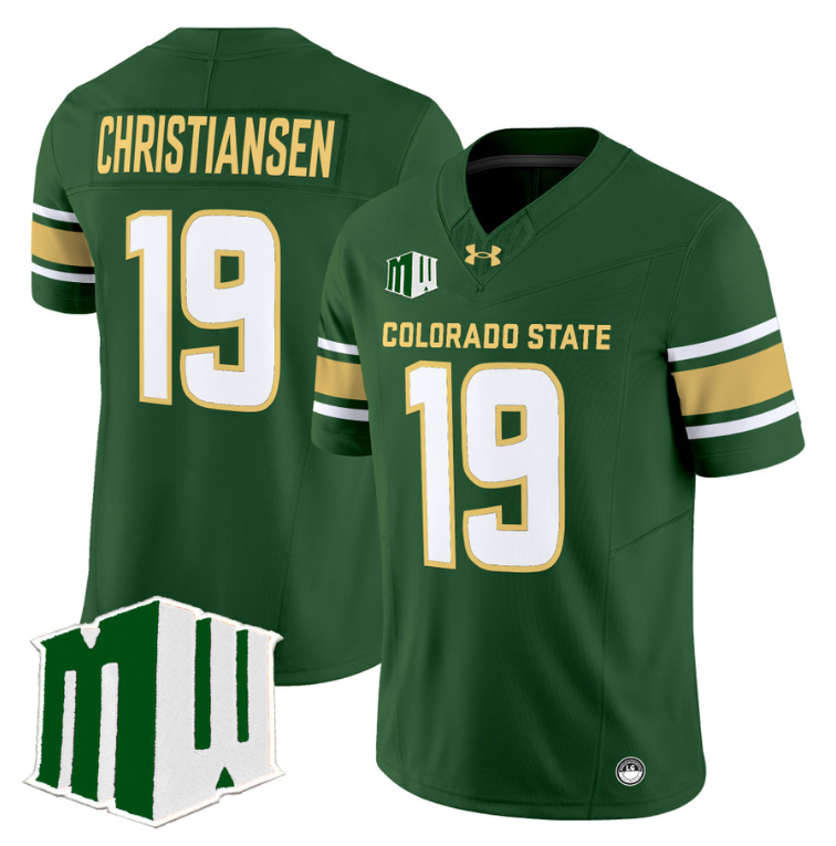 Jack Christiansen Jersey #19 Colorado State Rams 2024 Stitched Green