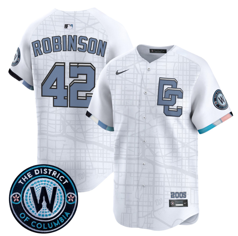 Jackie Robinson Jersey #42 Washington Nationals 2025 City Connect Premier Limited Stitched White