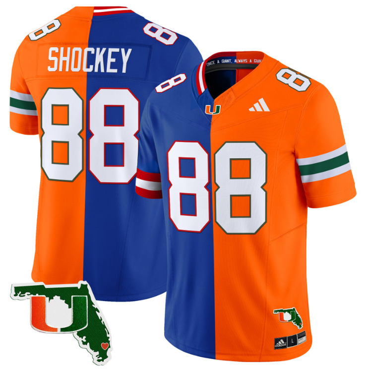 Jeremy Shockey Jersey Giants #88 Miami Hurricanes Split Vapor Limited Football