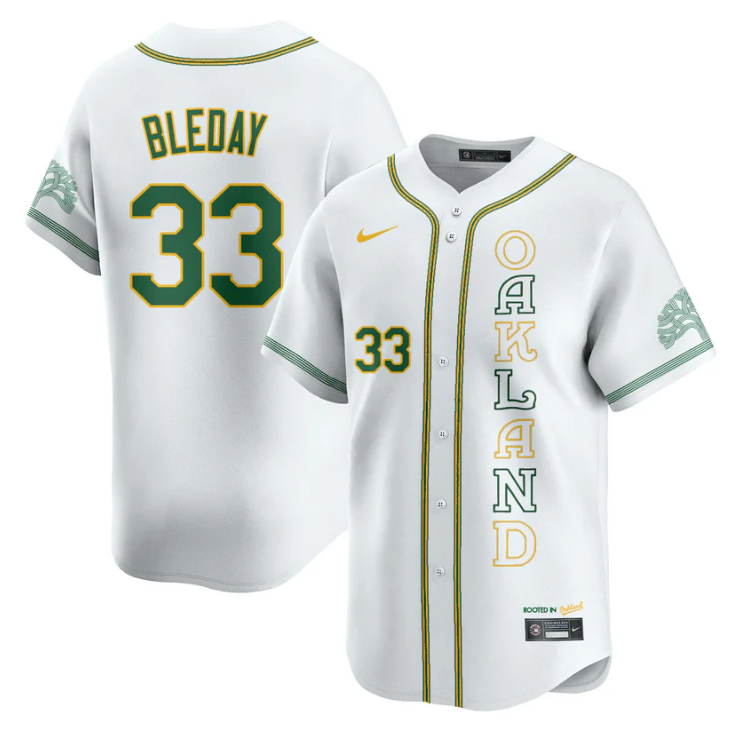 JJ Bleday Jersey #33 Oakland Athletics City Connect Concept Stitched White