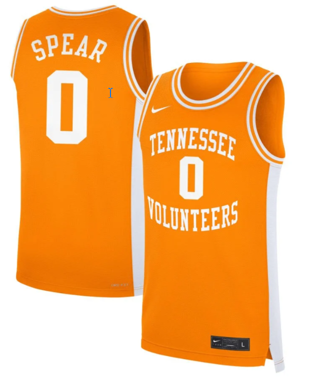 Jewel Spear Jersey #0 Tennessee Volunteers Basketball NIL Orange