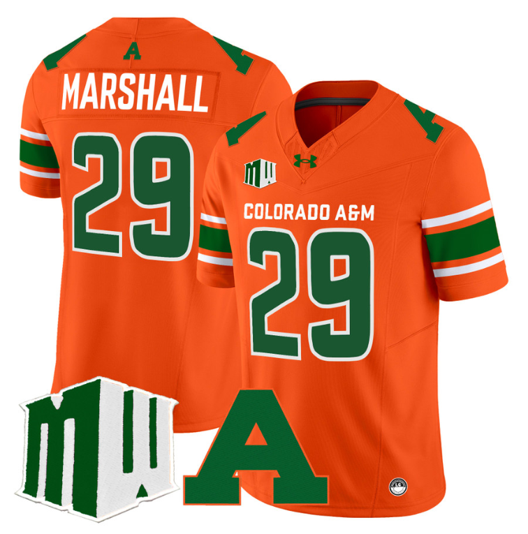 Justin Marshall Jersey #29 Colorado State Rams 2024 Stitched Orange