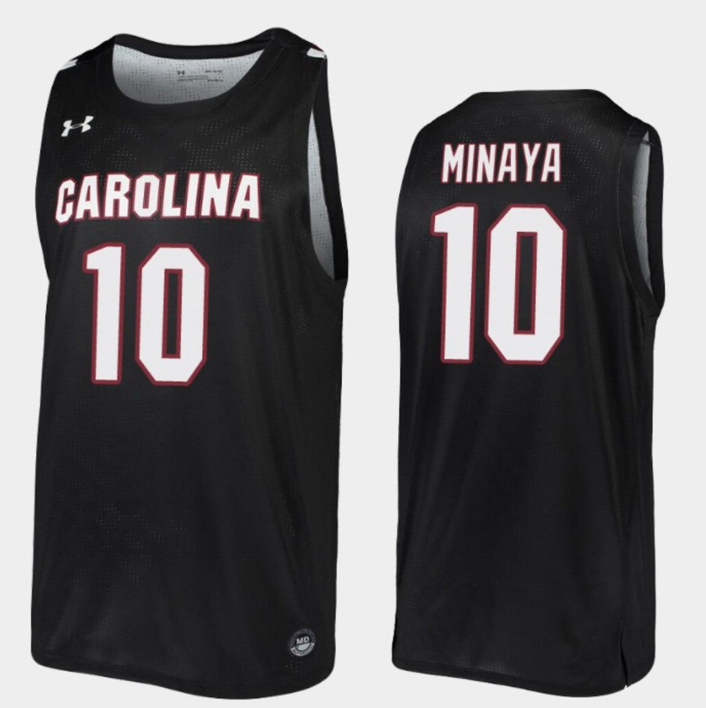 Justin Minaya Jersey South Carolina Gamecocks College Basketball Black Replica #10