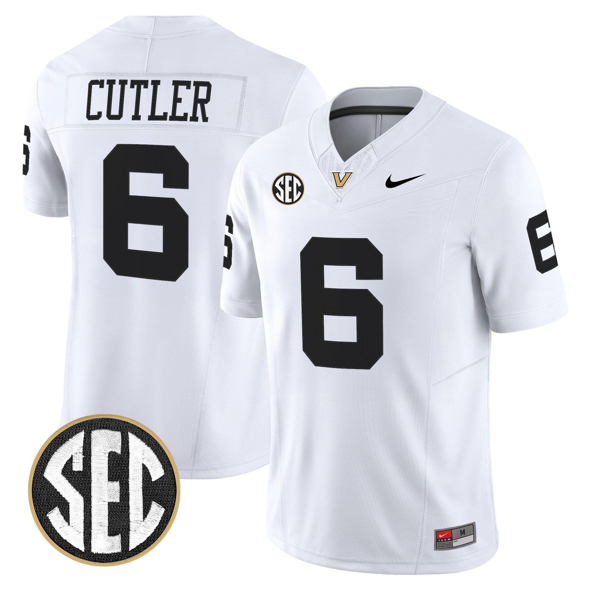 Jay Cutler Jersey #6 Vanderbilt Commodores 2025 Limited Stitched White