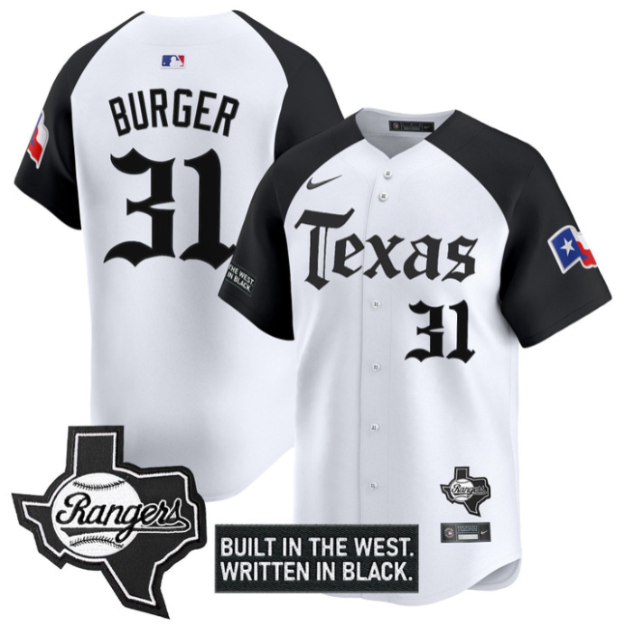 Jake Burger Jersey #31 Texas Rangers Gothic Frontier Edition Vapor Limited Stitched Alternate