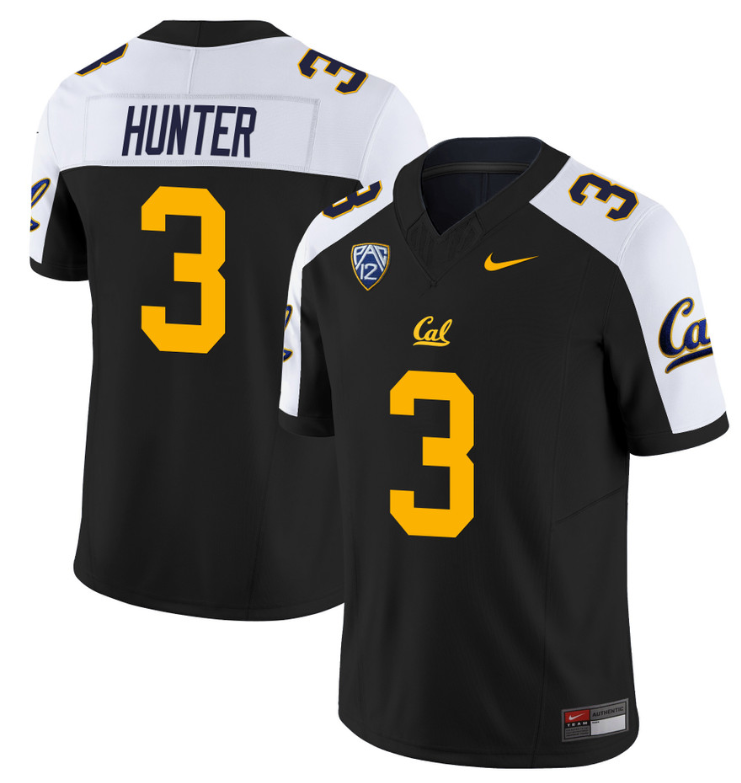 Jeremiah Hunter Jersey #3 California Golden Bears Stitched Black Alternate