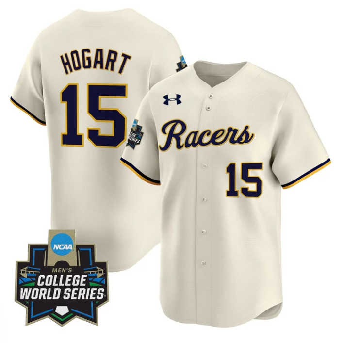 Jonathan Hogart Jersey #15 Murray State Racers 2025 World Series Stitched Cream
