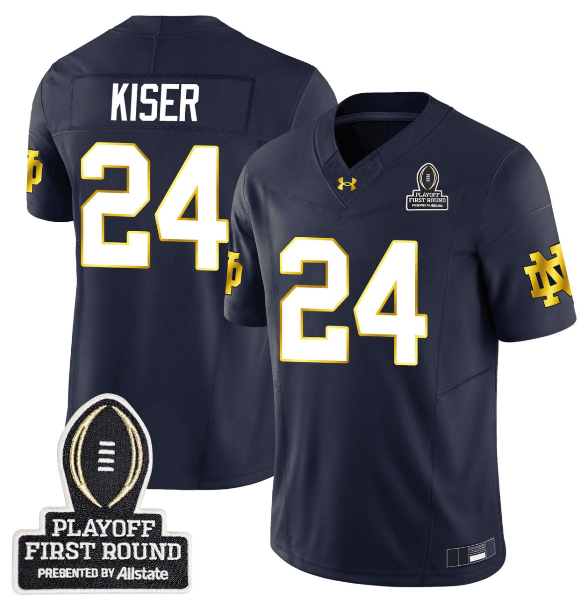 Jeremiyah Love Jersey #4 Notre Dame Fighting Irish CFP First Round Patch Navy