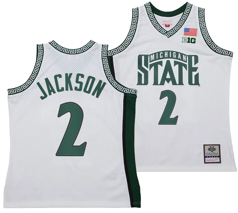 Jaren Jackson J Jersey #2 Michigan State Spartans 125th Basketball Anniversary 1999 Throwback White