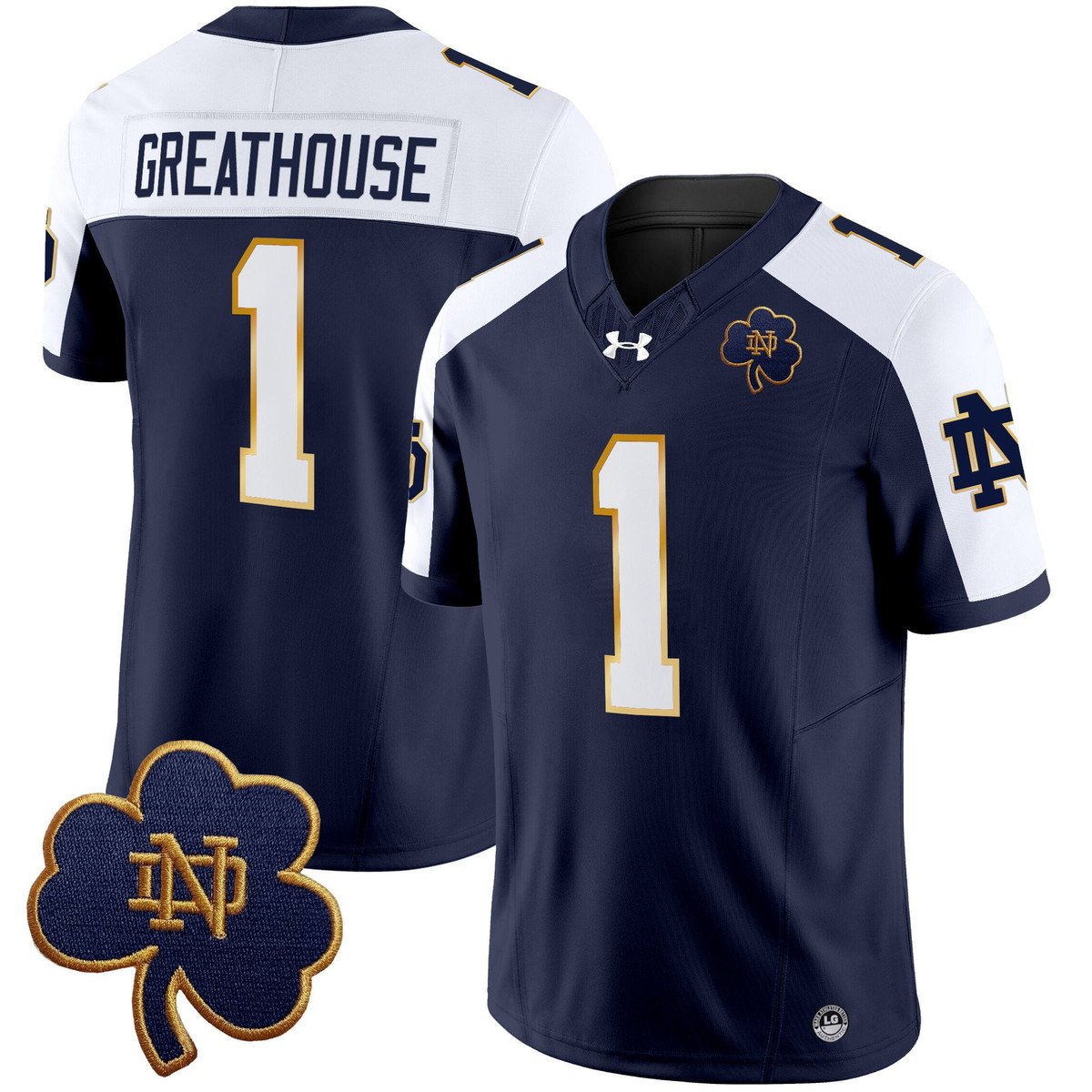 Jaden Greathouse Jersey #1 Notre Dame 2025 Vapor Limited V3 Stitched ALter