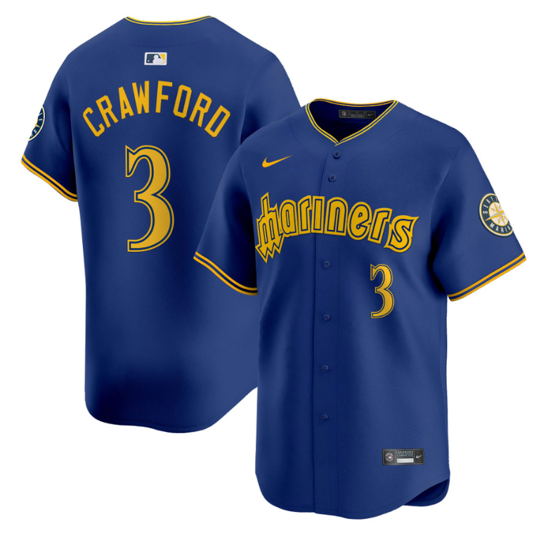 J.P. Crawford Jersey #3 Seattle Mariners 2025 Vapor Premier Limited Stitched Blue