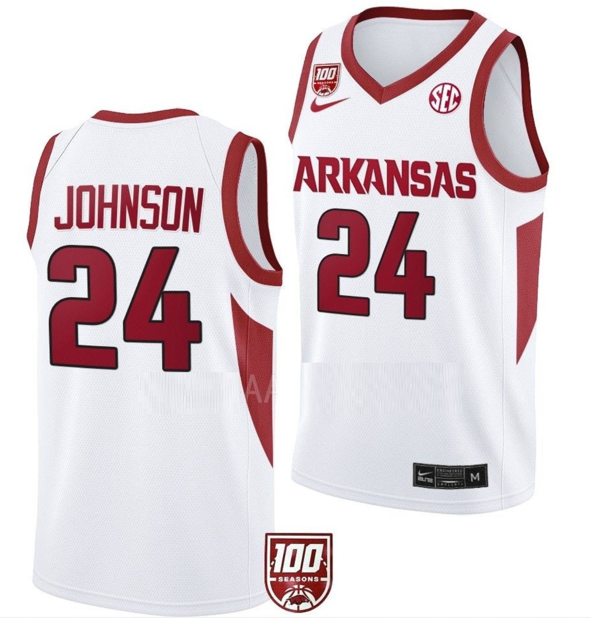 Joe Johnson Jersey Arkansas Razorbacks College Basketball 100 Season #24