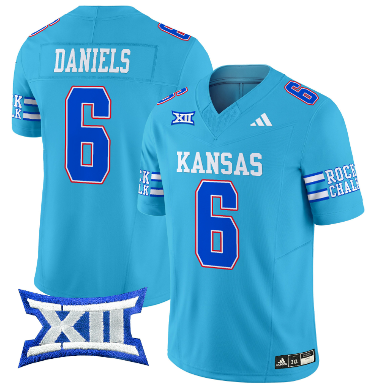 Jalon Daniels Jersey #6 Kansas Jayhawks 2024 Vapor College Football Vapor Limited Old Ku