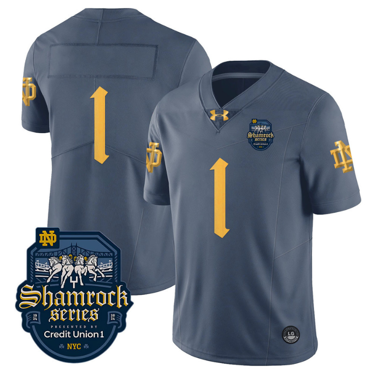 Jordan Clark Jersey #1 With Name Notre Dame Fighting Irish 2024 Shamrock